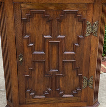 Load image into Gallery viewer, Antique English Corner Cabinet Storage Wall Cabinet Cupboard Oak Jacobean c.1920