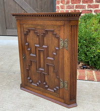 Load image into Gallery viewer, Antique English Corner Cabinet Storage Wall Cabinet Cupboard Oak Jacobean c.1920