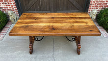 Load image into Gallery viewer, Antique Spanish Colonial Dining Table Walnut &amp; Iron Catalan Style Library Desk