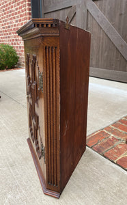 Antique English Corner Cabinet Storage Wall Cabinet Cupboard Oak Jacobean c.1920