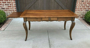 Antique French Baker's Table Sofa Table Console with Drawer Oak Louis XV Island