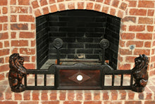 Load image into Gallery viewer, Antique English Oak Fireplace Fender Hearth Surround LIONS Gothic Early 19th C.
