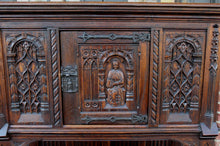 Load image into Gallery viewer, Antique French Carved Oak Gothic Sacristy Vestry Altar Wine Cabinet Bar Catholic