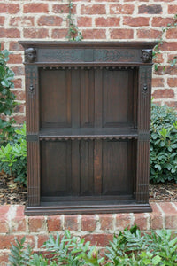 Antique English Oak Renaissance Revival Plate Rack Wall Shelf Display Bookcase