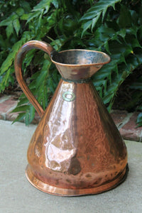 Antique English Copper FLAGON Jug Vessel Pitcher Hallmark #2 c. 1900