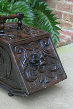 Load image into Gallery viewer, Antique English Coal Hod Scuttle Hearth Fireplace Renaissance Tin Liner 19th C
