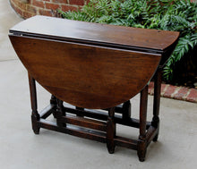 Load image into Gallery viewer, WIDE Antique English Oak Table Drop Leaf Gate Leg Farmhouse Sofa Table Pegged