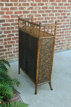 Load image into Gallery viewer, Antique English Tortoise Bamboo Lacquer Chinoiserie Bookcase Display Cabinet