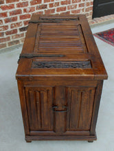 Load image into Gallery viewer, Antique French GOTHIC Oak Coffer Chest Blanket Box Entry Table Trunk 19th C