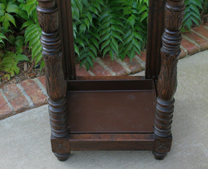 Antique English Oak GOTHIC Umbrella Cane Stick Stand Hall Tree Entry Foyer Stand