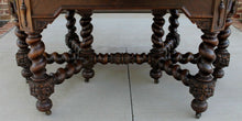 Load image into Gallery viewer, Antique English Oak BARLEY TWIST Table OVAL Jacobean Dining Farmhouse w/Leaf