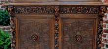 Load image into Gallery viewer, Antique French Oak Bookcase Black Forest HUNT Display Cabinet Jacobean Sideboard
