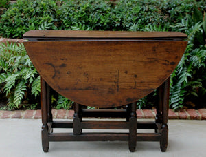 WIDE Antique English Oak Table Drop Leaf Gate Leg Farmhouse Sofa Table Pegged