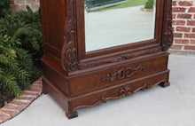 Load image into Gallery viewer, Antique French Wardrobe Armoire Cabinet Closet Bookcase Walnut Rococo Mirrored