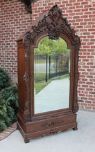 Load image into Gallery viewer, Antique French Wardrobe Armoire Cabinet Closet Bookcase Walnut Rococo Mirrored