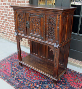 Antique French Carved Oak Gothic Sacristy Vestry Altar Wine Cabinet Bar Catholic