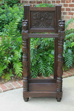 Load image into Gallery viewer, Antique English Oak GOTHIC Umbrella Cane Stick Stand Hall Tree Entry Foyer Stand