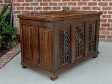 Load image into Gallery viewer, Antique French GOTHIC Oak Coffer Chest Blanket Box Entry Table Trunk 19th C