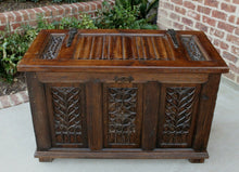 Load image into Gallery viewer, Antique French GOTHIC Oak Coffer Chest Blanket Box Entry Table Trunk 19th C