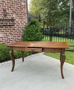 Antique French Baker's Table Sofa Table Console with Drawer Oak Louis XV Island