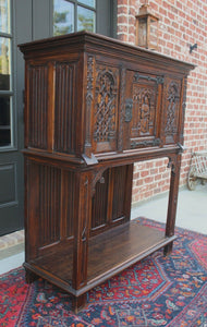 Antique French Carved Oak Gothic Sacristy Vestry Altar Wine Cabinet Bar Catholic