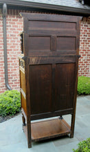 Load image into Gallery viewer, Tall Antique French Cabinet Bookcase Gothic Vestry Altar Wine Bar Carved Oak