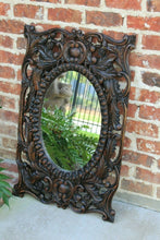 Load image into Gallery viewer, Antique French Mirror Highly Carved Oak Acanthus Cartouche Framed Oval Mirror