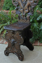 Load image into Gallery viewer, Antique Italian Carved Walnut Sgabello Chair Side Hall Chair Renaissance Gothic