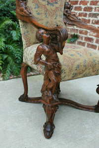 Antique Italian BESAREL Walnut Blackamoor Arm Chair BAROQUE Mid-19th C RARE
