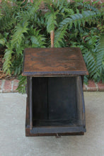 Load image into Gallery viewer, Antique English Coal Hod Scuttle Hearth Fireplace End Table Carved Oak 19th C