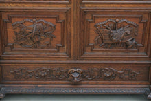 Load image into Gallery viewer, Antique French Barley Twist Bookcase Oak Cabinet w Drawer Renaissance Revival