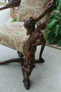 Antique Italian BESAREL Walnut Blackamoor Arm Chair BAROQUE Mid-19th C RARE