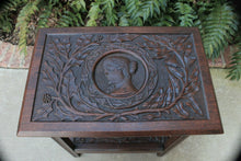 Load image into Gallery viewer, Antique English Oak End Table 2-Tier Highly Carved Trees Vines Side Table