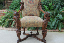 Load image into Gallery viewer, Antique Italian BESAREL Walnut Blackamoor Arm Chair BAROQUE Mid-19th C RARE