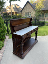 Load image into Gallery viewer, Antique French Sideboard Server Buffet Marble Lift Top Renaissance Revival Oak