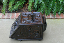 Load image into Gallery viewer, Antique English Coal Hod Scuttle Hearth Fireplace Renaissance Tin Liner 19th C