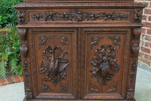 Antique French Bookcase HUNT Cabinet Jacobean Display Buffet Sideboard Oak