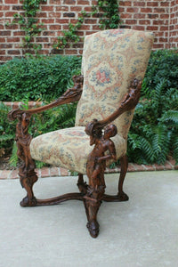 Antique Italian BESAREL Walnut Blackamoor Arm Chair BAROQUE Mid-19th C RARE