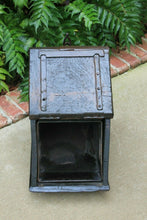 Load image into Gallery viewer, Antique English Coal Hod Scuttle Hearth Fireplace Renaissance Tin Liner 19th C