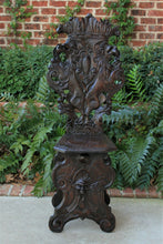 Load image into Gallery viewer, Antique Italian Carved Walnut Sgabello Chair Side Hall Chair Renaissance Gothic