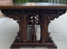 Load image into Gallery viewer, Antique French Draw Leaf Table GOTHIC Dining Table Conference Library Desk 19thC