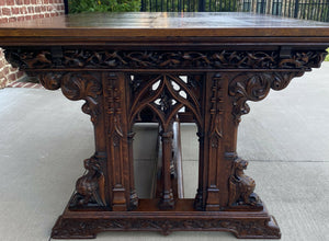 Antique French Draw Leaf Table GOTHIC Dining Table Conference Library Desk 19thC