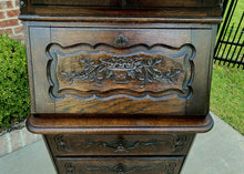 Load image into Gallery viewer, Antique French Secretary Desk Bookcase Cabinet Fall Front Louis XV Oak PETITE