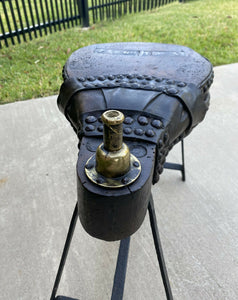 Antique English Fireplace Bellows Stool Bench Side Table Iron Stand 19thC UNIQUE